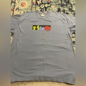 Supreme Gray Tee with Colorful Graphic